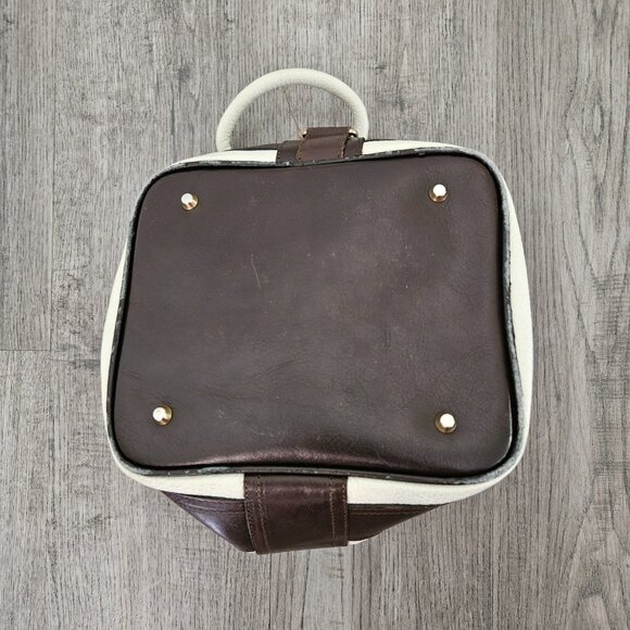 Valentina Made in Italy Genuine Leather Hand Bag – White & Brown - Picture 8 of 13